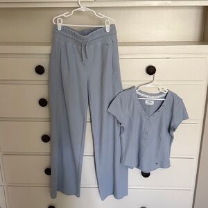 Limited Too Ribbed Light Blue Top and wide leg pants
